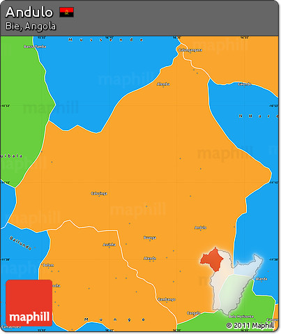 Political Simple Map of Andulo