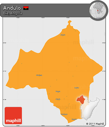 Political Simple Map of Andulo, single color outside