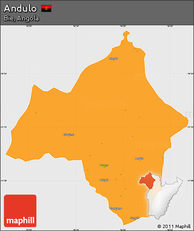 Political Simple Map of Andulo, single color outside