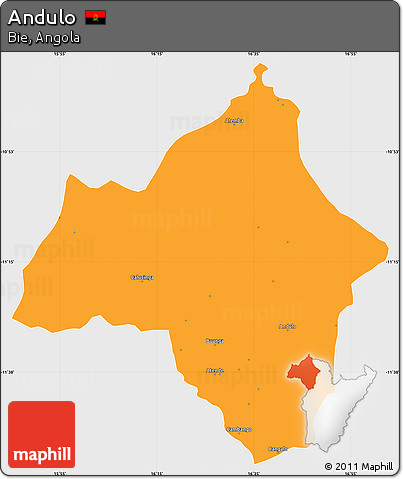 Political Simple Map of Andulo, single color outside