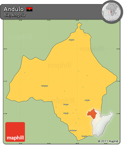 Savanna Style Simple Map of Andulo, cropped outside