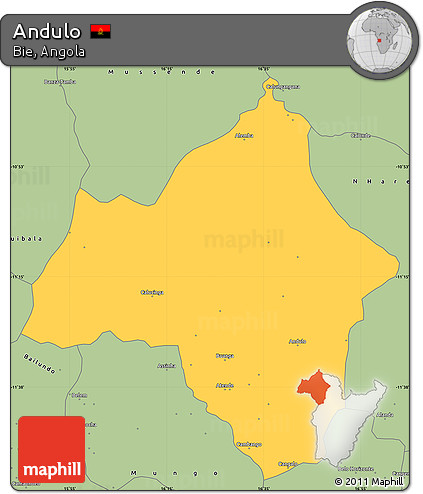 Savanna Style Simple Map of Andulo