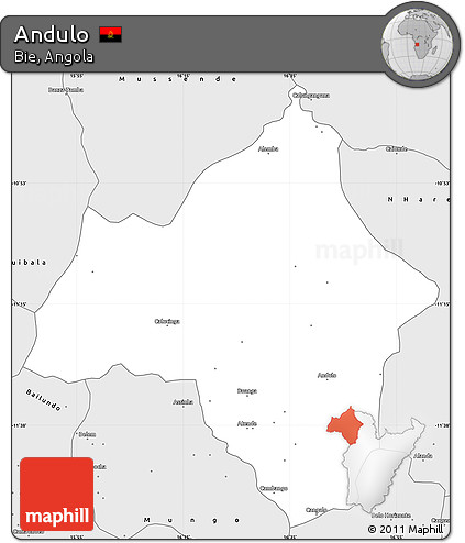 Silver Style Simple Map of Andulo