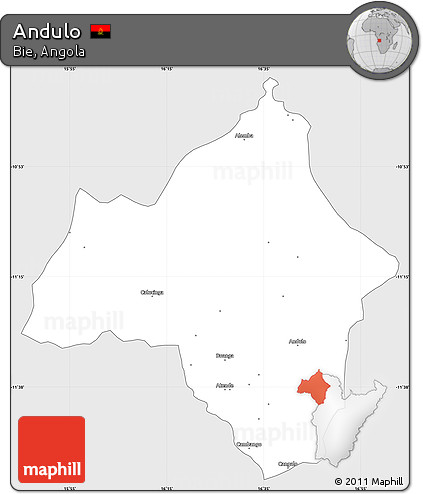 Silver Style Simple Map of Andulo, single color outside