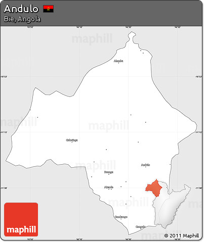 Silver Style Simple Map of Andulo, single color outside