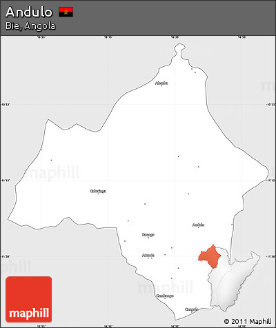 Silver Style Simple Map of Andulo, single color outside