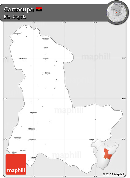 Silver Style Simple Map of Camacupa, single color outside