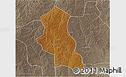 Physical 3D Map of Chinguar, semi-desaturated