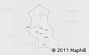 Silver Style 3D Map of Chinguar, single color outside