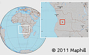 Gray Location Map of Chinguar, within the entire country