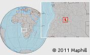 Gray Location Map of Chinguar, hill shading
