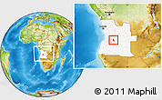 Physical Location Map of Chinguar, highlighted country, within the entire country