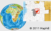 Physical Location Map of Cuemba, highlighted country, highlighted parent region