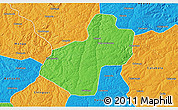 Political 3D Map of Cunhinga