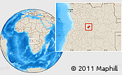 Shaded Relief Location Map of Cunhinga