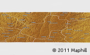 Physical Panoramic Map of Cunhinga