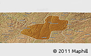 Physical Panoramic Map of Cunhinga, satellite outside