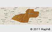 Physical Panoramic Map of Cunhinga, shaded relief outside