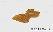 Physical Panoramic Map of Cunhinga, single color outside
