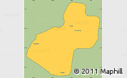 Savanna Style Simple Map of Cunhinga, cropped outside