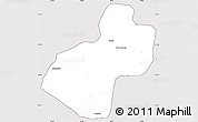 Silver Style Simple Map of Cunhinga, cropped outside