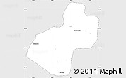 Silver Style Simple Map of Cunhinga, single color outside