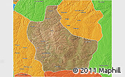 Satellite 3D Map of Kuito, political outside