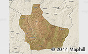 Satellite 3D Map of Kuito, shaded relief outside