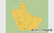 Savanna Style 3D Map of Kuito, single color outside