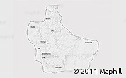 Silver Style 3D Map of Kuito, single color outside