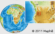 Physical Location Map of Kuito, within the entire country