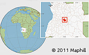 Savanna Style Location Map of Kuito, highlighted country