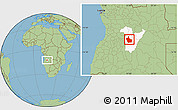 Savanna Style Location Map of Kuito, highlighted parent region
