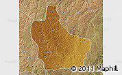Physical Map of Kuito, satellite outside