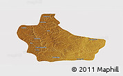 Physical Panoramic Map of Kuito, cropped outside