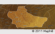 Physical Panoramic Map of Kuito, darken