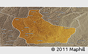 Physical Panoramic Map of Kuito, semi-desaturated
