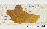 Physical Panoramic Map of Kuito, shaded relief outside