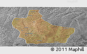 Satellite Panoramic Map of Kuito, desaturated