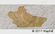 Satellite Panoramic Map of Kuito, lighten, semi-desaturated