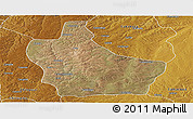Satellite Panoramic Map of Kuito, physical outside