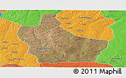 Satellite Panoramic Map of Kuito, political outside