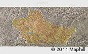 Satellite Panoramic Map of Kuito, semi-desaturated