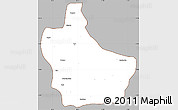 Gray Simple Map of Kuito, cropped outside