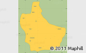 Savanna Style Simple Map of Kuito, single color outside