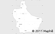 Silver Style Simple Map of Kuito, single color outside
