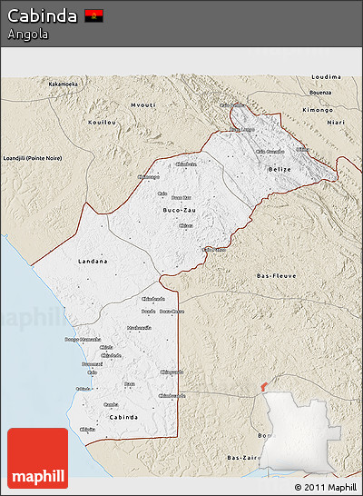 Classic Style 3D Map of Cabinda