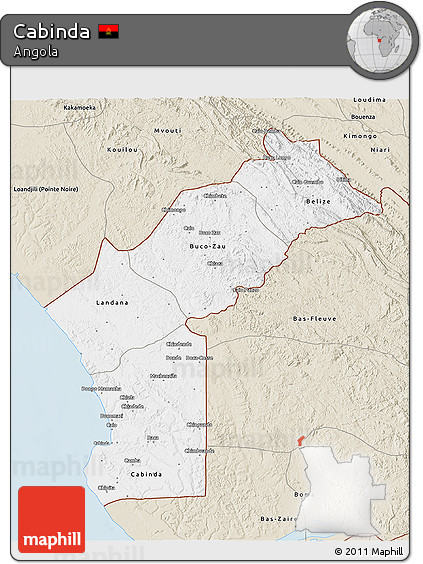 Classic Style 3D Map of Cabinda