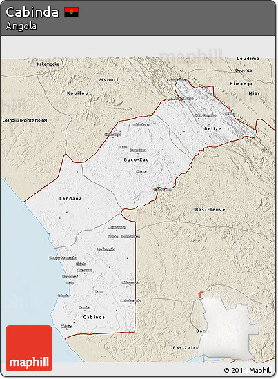 Classic Style 3D Map of Cabinda