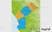 Political 3D Map of Cabinda, physical outside